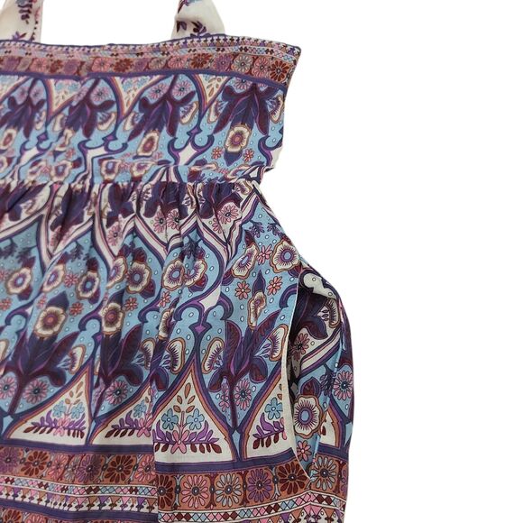 Caroline Constas Maxi Dress Womens Medium Purple Blue Floral Boho Cottagecore - Picture 4 of 13